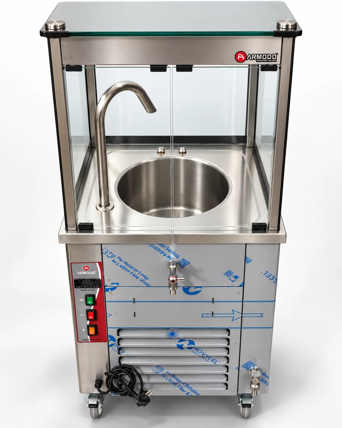 Machine à ayran moussant ARMODO - 35 L sur roulettes - vue principale Machine à ayran moussant ARMODO - 35 L sur roulettes - vue principale